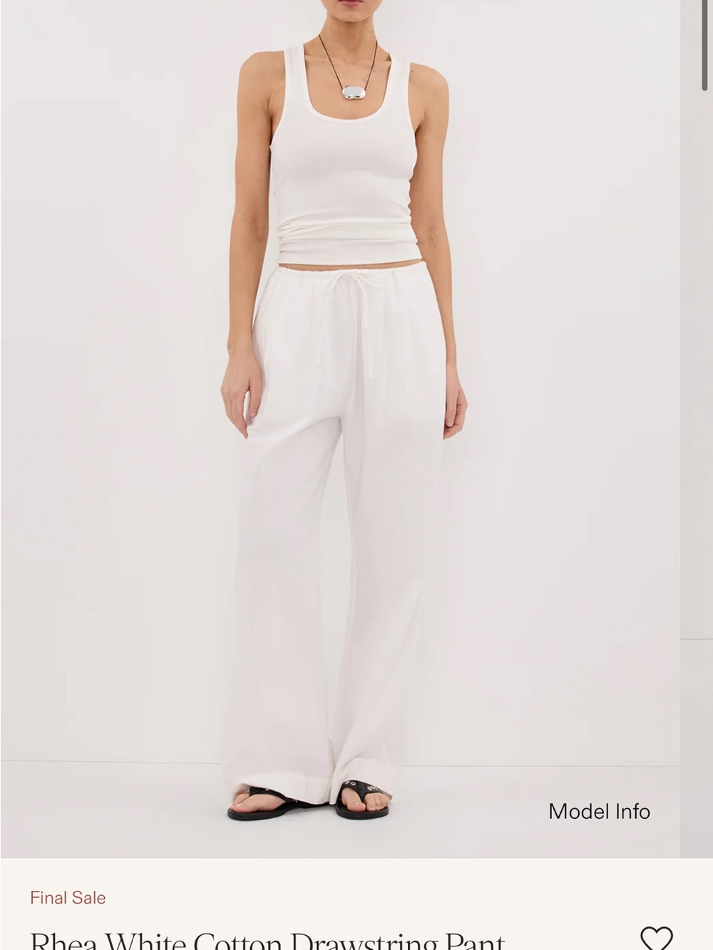 Diish Rhea White Cotton Drawstring Pants